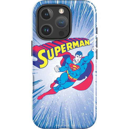 DC Comics Superman Vintage Action Pose iPhone 16 Pro Max Impact Case
