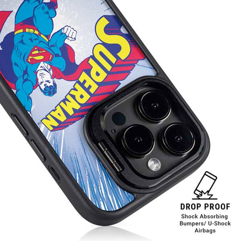 DC Comics Superman Vintage Action Pose iPhone 16 Pro Max Kickstand Case