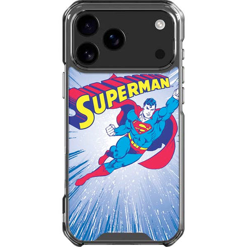 DC Comics Superman Vintage Action Pose iPhone 18 Pro Max Clear Case