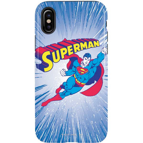DC Comics Superman Vintage Action Pose iPhone X Pro Case