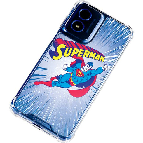 DC Comics Superman Vintage Action Pose Moto G 5G (2024) Clear Case