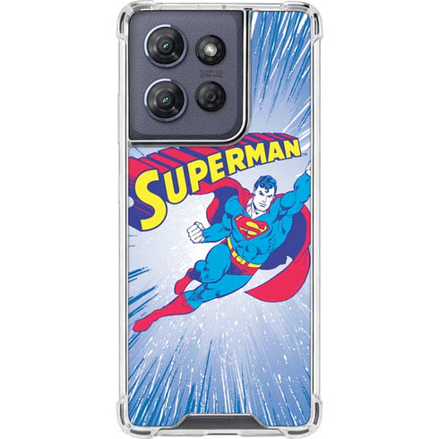 DC Comics Superman Vintage Action Pose Moto G Play 5G (2025) Clear Case