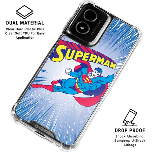 DC Comics Superman Vintage Action Pose Moto G Power 5G (2024) Clear Case