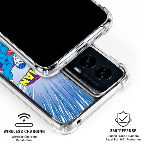 DC Comics Superman Vintage Action Pose Moto G Power 5G (2024) Clear Case