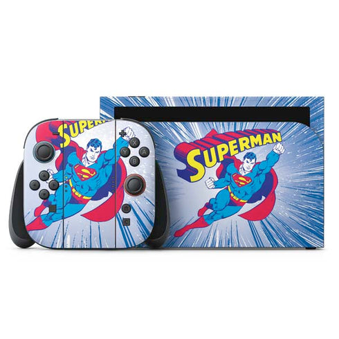 DC Comics Superman Vintage Action Pose Nintendo Switch 2 (2025) with Joy-Con Skin