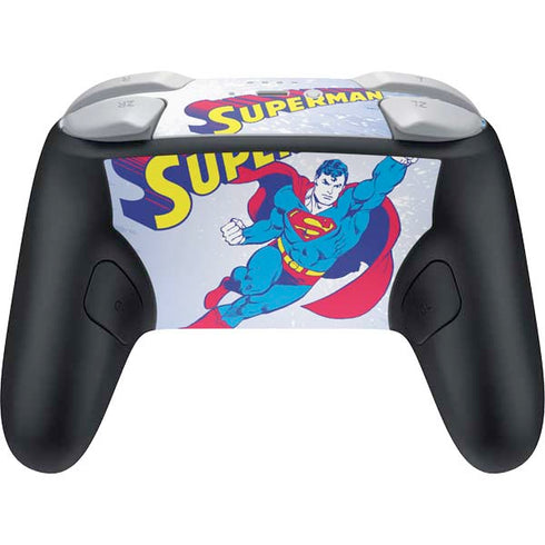 DC Comics Superman Vintage Action Pose Nintendo Switch 2 (2025) Pro Controller Skin