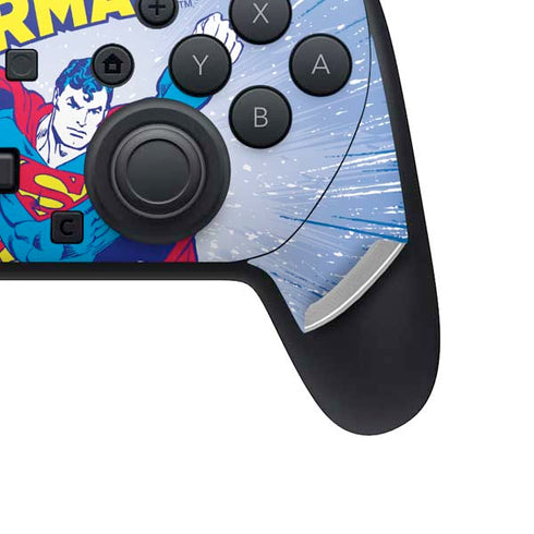 DC Comics Superman Vintage Action Pose Nintendo Switch 2 (2025) Pro Controller Skin