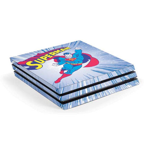 DC Comics Superman Vintage Action Pose PS4 Pro Console Skin