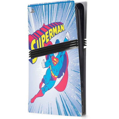 DC Comics Superman Vintage Action Pose PS5 Pro Console Skin
