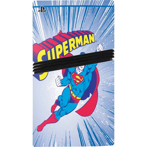 DC Comics Superman Vintage Action Pose PS5 Pro Console Skin