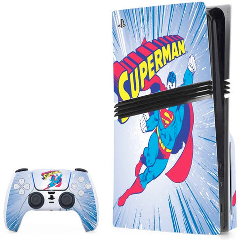 DC Comics Superman Vintage Action Pose PS5 Pro Disk Bundle Skin