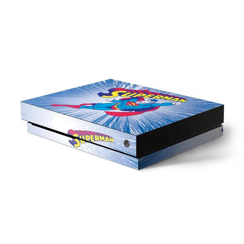 DC Comics Superman Vintage Action Pose Xbox One X Console Skin