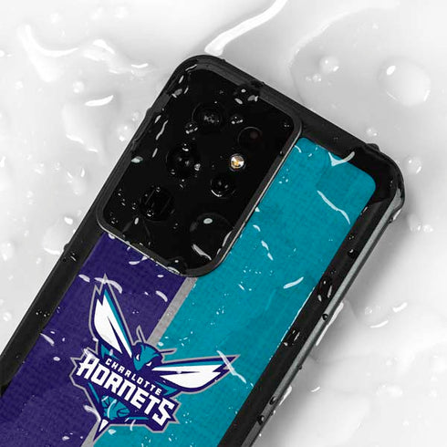 NBA Charlotte Hornets Canvas Galaxy S24 Ultra Waterproof Case