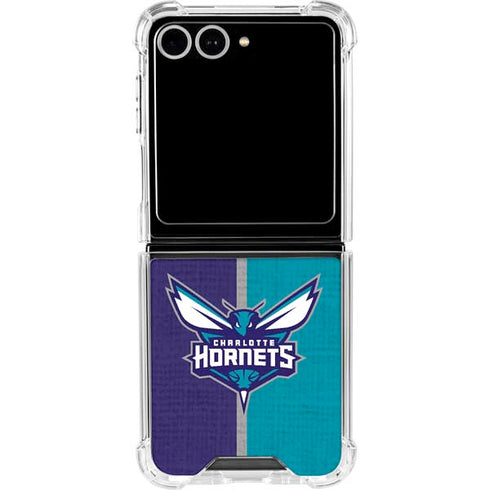 NBA Charlotte Hornets Canvas Galaxy Z Flip7 Clear Case