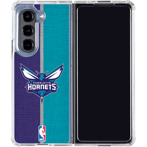 NBA Charlotte Hornets Canvas Galaxy Z Fold5 5G Clear Case