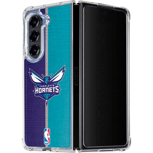 NBA Charlotte Hornets Canvas Galaxy Z Fold5 5G Clear Case