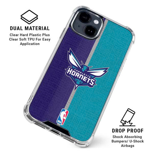 NBA Charlotte Hornets Canvas iPhone 15 Clear Case