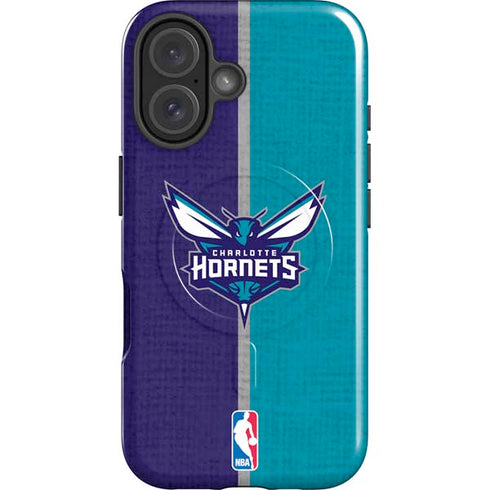 NBA Charlotte Hornets Canvas iPhone 16 Magsafe Impact Case
