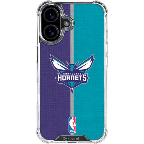 NBA Charlotte Hornets Canvas iPhone 16 Plus Clear Case