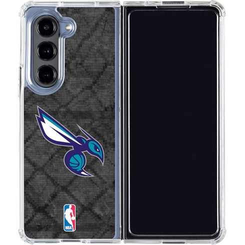 NBA Charlotte Hornets Dark Rust Galaxy Z Fold5 5G Clear Case