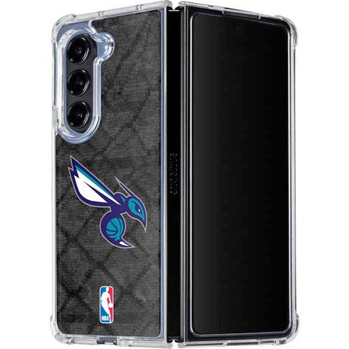NBA Charlotte Hornets Dark Rust Galaxy Z Fold5 5G Clear Case