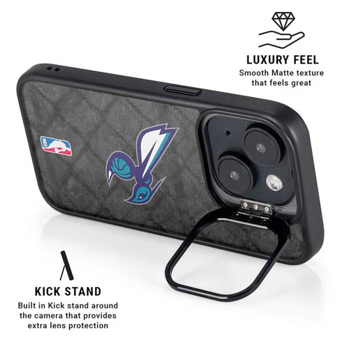 NBA Charlotte Hornets Dark Rust iPhone 14 Plus Kickstand Case