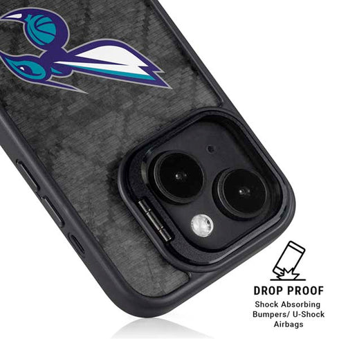NBA Charlotte Hornets Dark Rust iPhone 14 Plus Kickstand Case