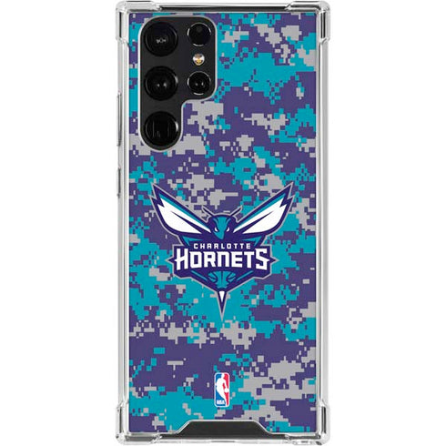 NBA Charlotte Hornets Digi Camo Galaxy S23 Ultra Clear Case