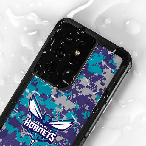 NBA Charlotte Hornets Digi Camo Galaxy S24 Ultra Waterproof Case