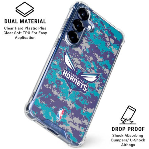 NBA Charlotte Hornets Digi Camo Galaxy S25 Plus Clear Case