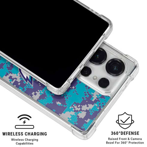 NBA Charlotte Hornets Digi Camo Galaxy S25 Ultra Clear Case