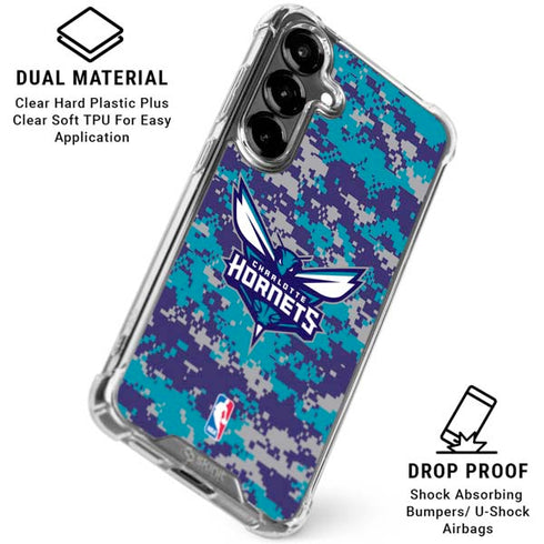 NBA Charlotte Hornets Digi Camo Galaxy S26 Plus Clear Case