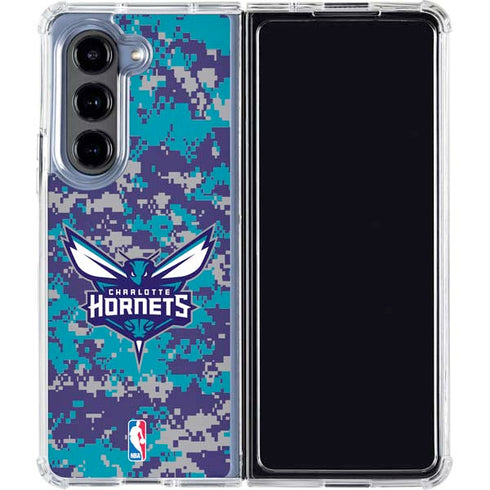 NBA Charlotte Hornets Digi Camo Galaxy Z Fold5 5G Clear Case