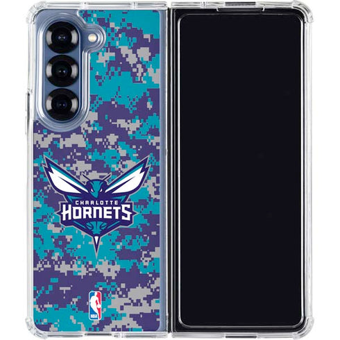 NBA Charlotte Hornets Digi Camo Galaxy Z Fold6 Clear Case