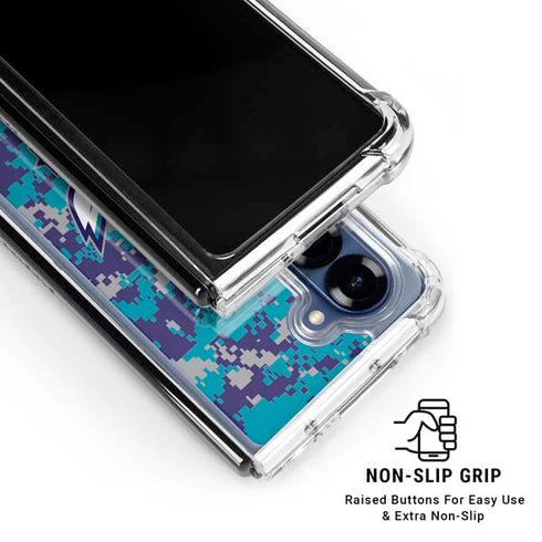 NBA Charlotte Hornets Digi Camo Galaxy Z Fold6 Clear Case