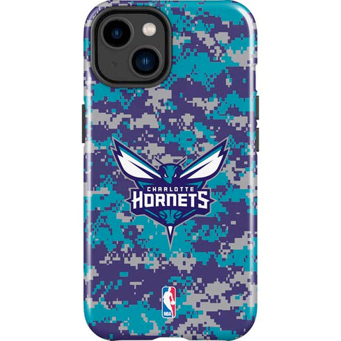 NBA Charlotte Hornets Digi Camo iPhone 15 Impact Case