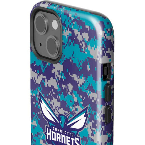 NBA Charlotte Hornets Digi Camo iPhone 15 Impact Case