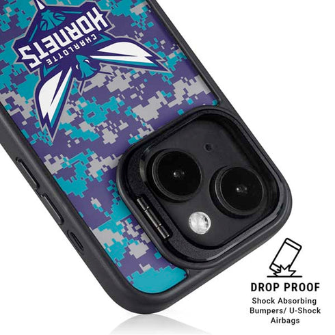 NBA Charlotte Hornets Digi Camo iPhone 15 Plus Kickstand Case