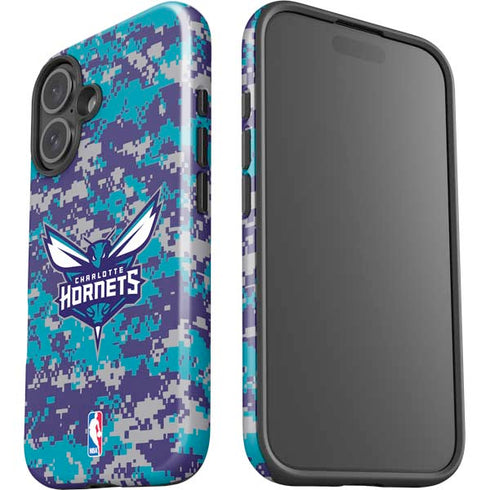 NBA Charlotte Hornets Digi Camo iPhone 16 Impact Case