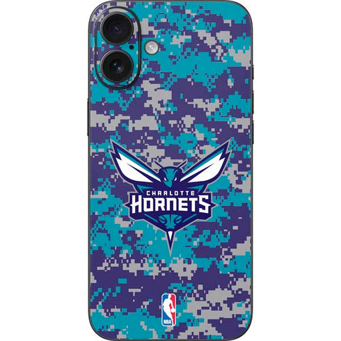 NBA Charlotte Hornets Digi Camo iPhone 16 Plus Skin