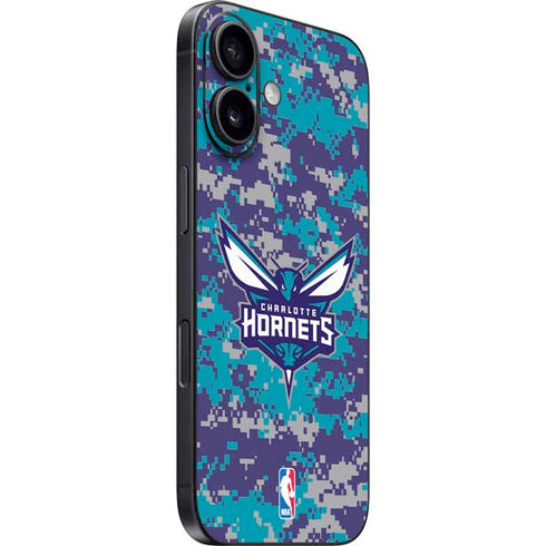 NBA Charlotte Hornets Digi Camo iPhone 16 Plus Skin