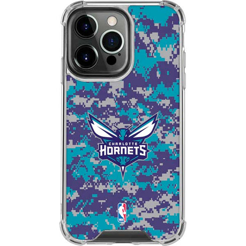 NBA Charlotte Hornets Digi Camo iPhone 16 Pro Clear Case