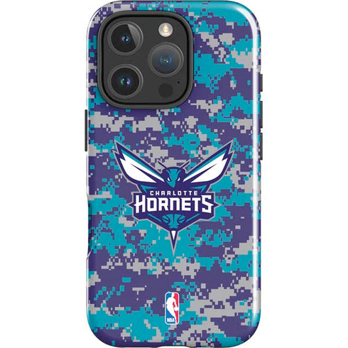 NBA Charlotte Hornets Digi Camo iPhone 16 Pro Impact Case