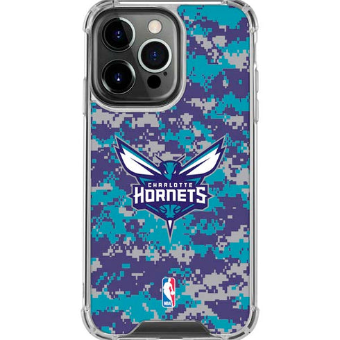 NBA Charlotte Hornets Digi Camo iPhone 16 Pro Max Clear Case