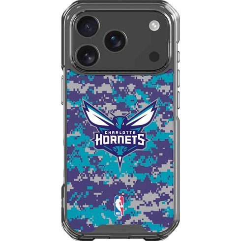 NBA Charlotte Hornets Digi Camo iPhone 18 Pro Clear Case