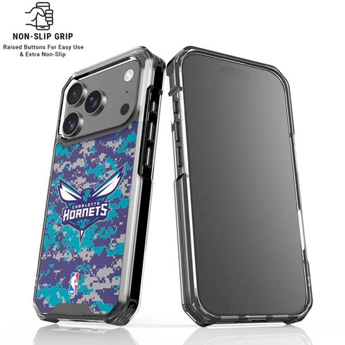 NBA Charlotte Hornets Digi Camo iPhone 18 Pro Clear Case