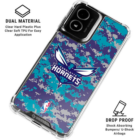 NBA Charlotte Hornets Digi Camo Moto G Power 5G (2024) Clear Case