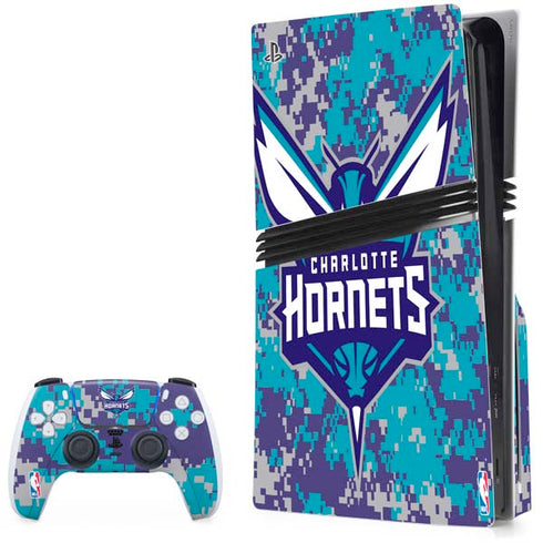 NBA Charlotte Hornets Digi Camo PS5 Pro Disk Bundle Skin