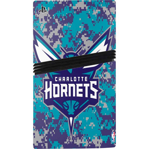 NBA Charlotte Hornets Digi Camo PS5 Pro Disk Console Skin