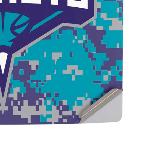 NBA Charlotte Hornets Digi Camo PS5 Pro Disk Console Skin